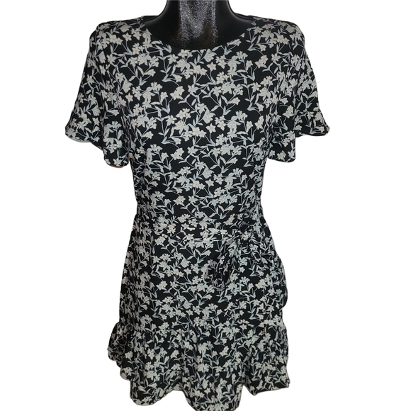 Banana Republic Floral Black and White Dress 6 - Picture 1 of 7